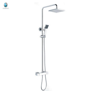 KWM-11 innovative product square plastic head shower with shower tube solid copper surface mounted bath shower mixer set